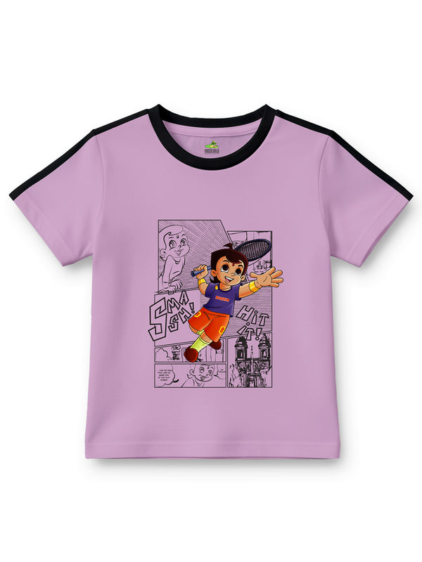 Boys Chhota Bheem Graphic Printed Round Neck Cotton T-shirt