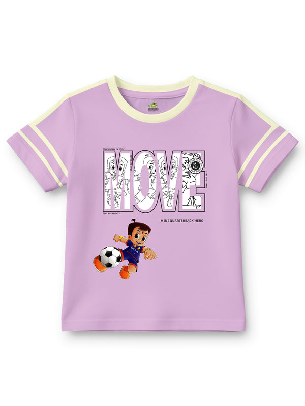 Boys Chhota Bheem Graphic Printed Round Neck Cotton Oversized T-shirt