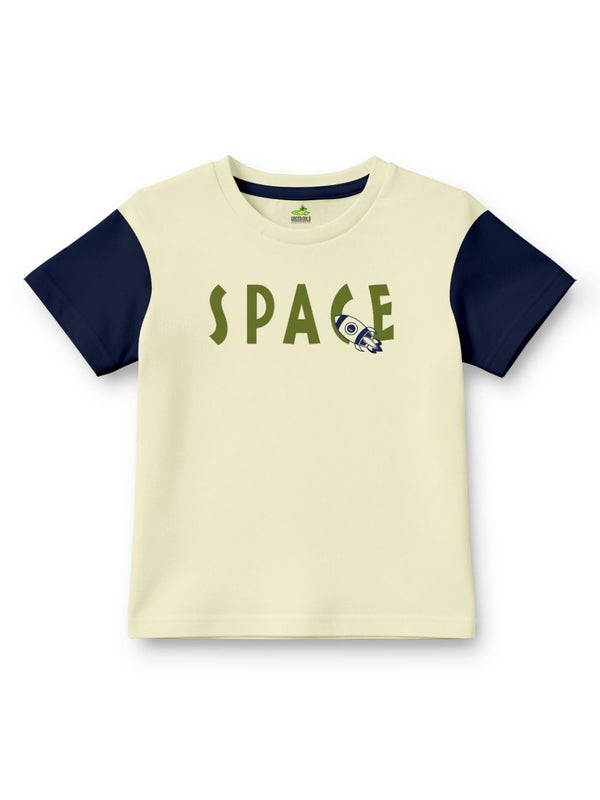 Chhota Bheem Space Graphic Printed Oversized Cotton T-Shirt