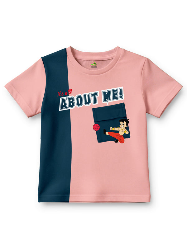 Chhota Bheem – ABOUT ME Peach T-Shirt for Boys