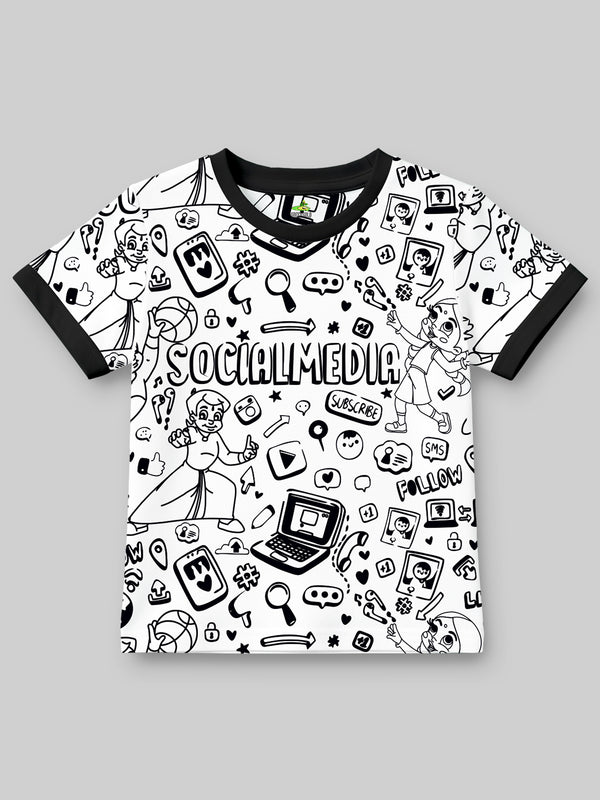 Boys Chhota Bheem Graphic Printed Round Neck Cotton T-shirt