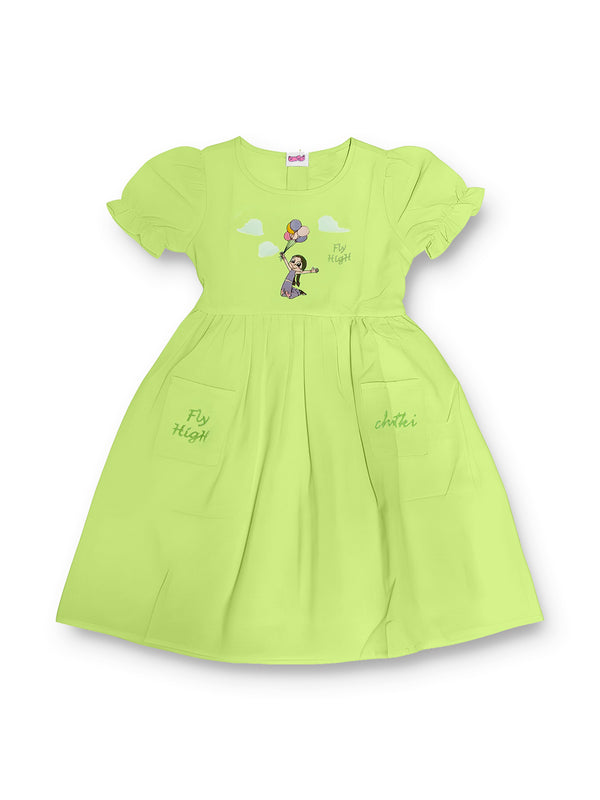Chutki Fly High Frock – Tea Green
