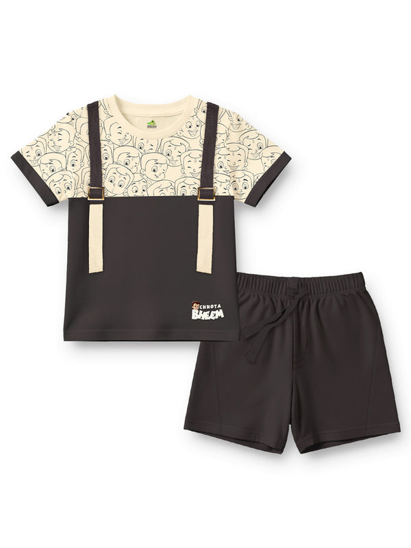 Chhota Bheem Happy T-shirt with Grey short