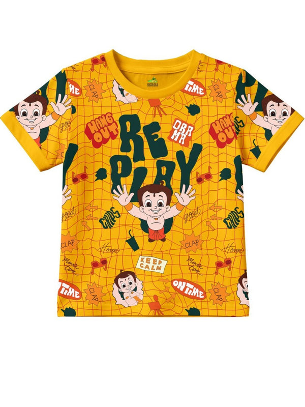 Chhota Bheem Graphic Printed Round Neck Cotton T-shirt