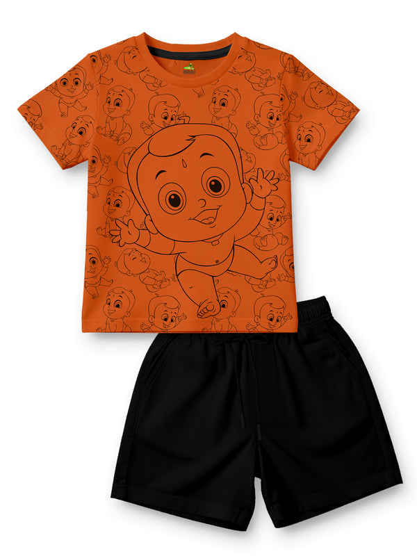 Mighty Little Bheem Joyous AOP T-Shirt With Shorts Set