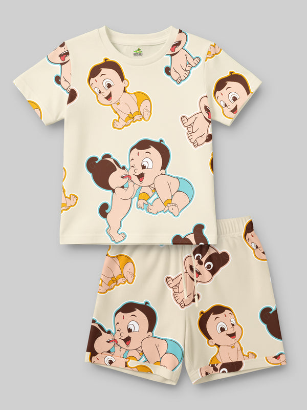 Mighty Little Bheem Playtime With Dog AOP T-Shirt With Shorts Set