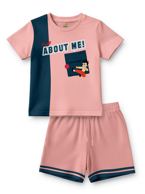 Chhota Bheem ABOUT ME Kids Clothing Set – Peach T-Shirt with Shorts