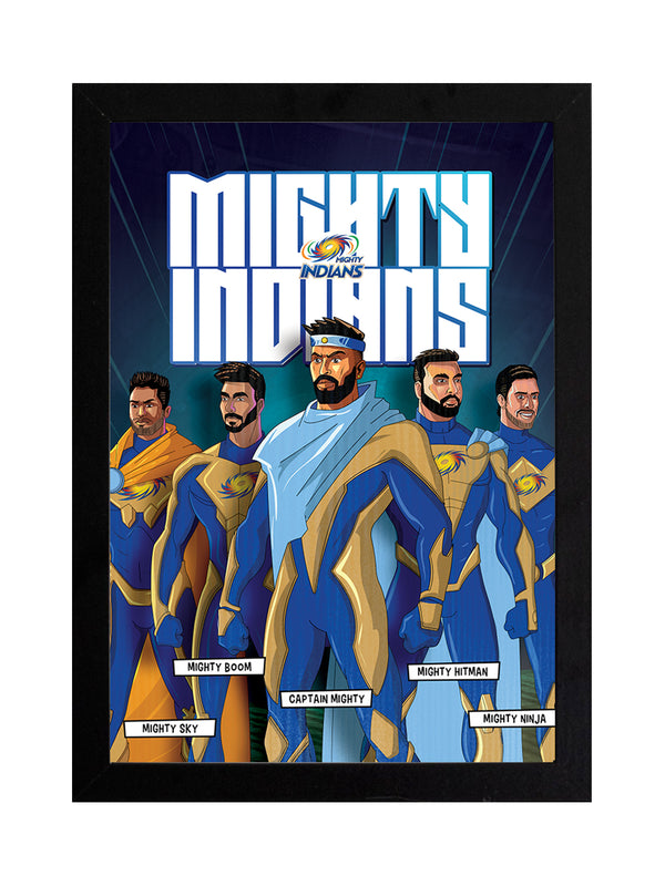 Mighty Indian Poster With Frame - 5 characters