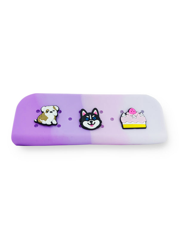 Purple Pencil Pouch With Charms